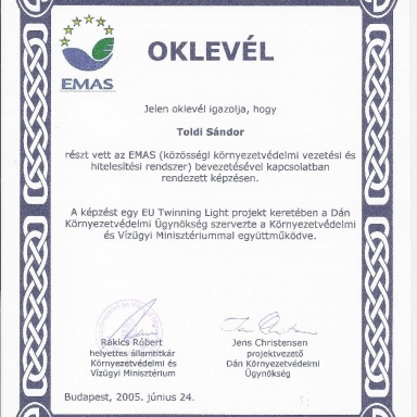 Oklevelek - Toldi Sándor